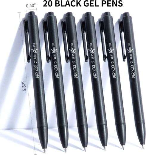 ParKoo Gel Pens Quick Dry Ink Fine Point 0.7mm, Retractable Rolling Ball Black Ink Pen, Clicker Pens Set for Journaling Notetaking Drawing Sketchi...
