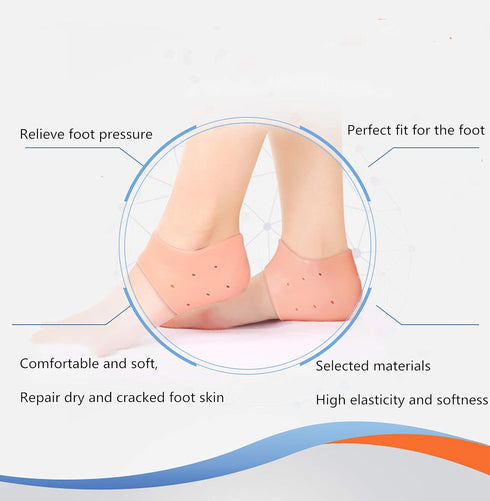 4 Pairs Heel Cups,Silicone Protectors for Pains,Cracked Heels,Spurs, Plantar Fasciitis,Unisex Fit Gel Pads?...
