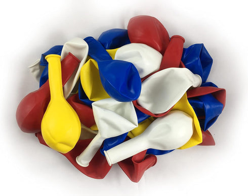KADBANER White Yellow Red Blue Balloons,100 Pack,12 Inch Latex Balloons...