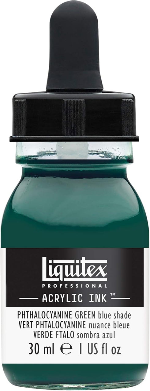 Liquitex Professional Acrylic Ink, 1-oz (30ml) Jar, Phthalocyanine Green Blue Shade...