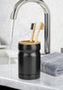 Nucookery 3" Ceramic Black Toothbrush Holders for Bathrooms, Shelf Draining Toothbrush Organizer Electric Toothbrush Holders for bathroom countert...