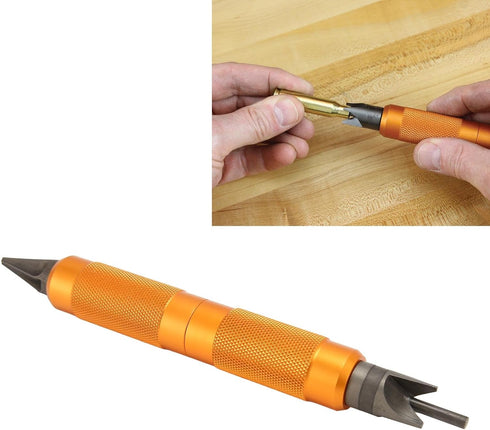 Double Ended Case Prep Multi Tool, Steel Sharpness Chamfer Deburring Tools, Chamfer Reloading Equipment Primer Pocket Cleaners Reamers for Removin...
