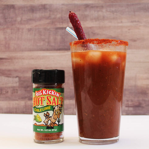 ASS KICKIN' Hot & Chile Lime Salt – 3.2oz. Shaker Jar - Perfect Flavored Salt for Popcorn Seasoning, Margarita Salt and French Fry Seasoning - Pre...