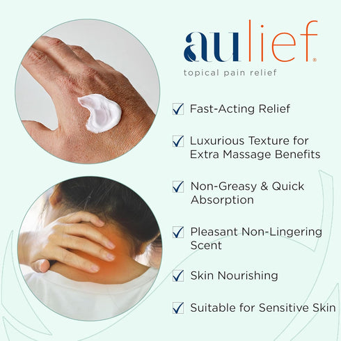 Aulief Pain Relief Cream Arthritis & Muscle Rub for Sore Muscles & Joint Pain, Neck, Knee & Back Aches, Premium Dye-Free White Topical Gel, 4 oz J...