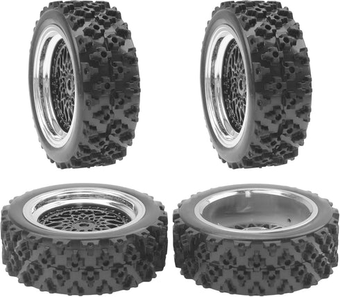 ShareGoo RC 1/10 On Road Tires & Wheel 12mm Hex Plastics Rims Compatible with Tamiya TT01 TT02 Kyosho Sakura D3 Traxxas 4Tec 2.0 1/10 RC On Road R...