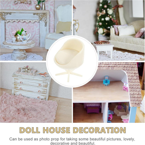TOYANDONA 4pcs Dollhouse Armchair Miniature Office Chair Dollhouse Rotatable Chair Miniature Chairs Dollhouse Egg Chair Miniature Stool Mini Stool...