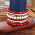 LUREME Bohemian Beads Cube Multi Strand Stretch Stackable Bangle Bracelet Set (bl003172)...