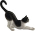 Veronese Design 4 7/8 Inch Black and White Cat Stretching Resin Hand Painted Figurine...