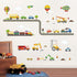 decalmile Construction Transportation Wall Decals Car Truck Plane Boys Wall Stickers Kids Bedroom Baby Nursery Playroom Wall Decor...