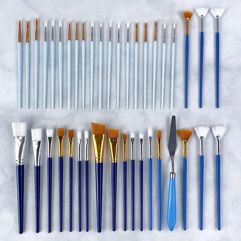 ArtSkills Acrylic Paint Brush Set, Acrylic Paint Brushes for Canvas Painting, Craft Paint Brushes with Palette Knife, 40 pc...
