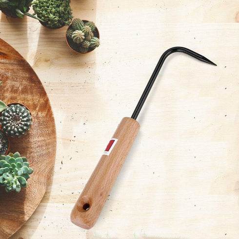 Bonsai Root Hook, Handle Weeder Garden Weeding Digging Cultivator Weed Remover Tool Single-Claw for Home Outdoor Garden...