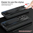 Miimall Slim Fit for Z Fold 6 Case with S Pen & Pen Holder, Tempered Glass Screen Protector Kickstand Hinge Protector Shockproof Luxury Comfortabl...