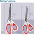Forged Titanium Fabric Shears Double Pack - 8.5" & 9.5" White w/Red - 1 Set...