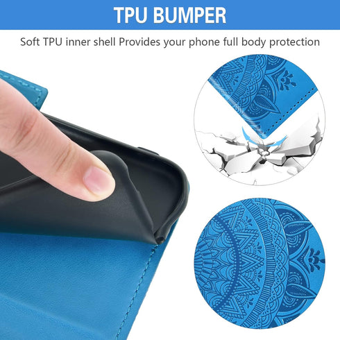 Asuwish Compatible with Coolpad Legacy Brisa Wallet Case Tempered Glass Screen Protector Credit Card Holder Flip Wrist Strap Stand Cell Phone Cove...