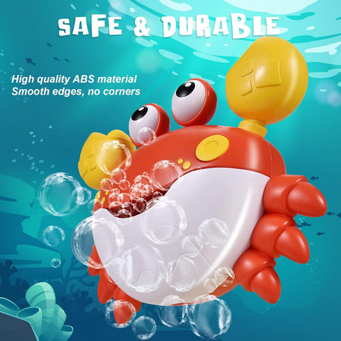 Crab Bath Toys for Toddlers 1-3 2-4 Bathtub Bubble Maker with Music Automatic Kids Bathtub Bubble Machine Baby Bath Toys for Infants 6-12 12-18 Mo...