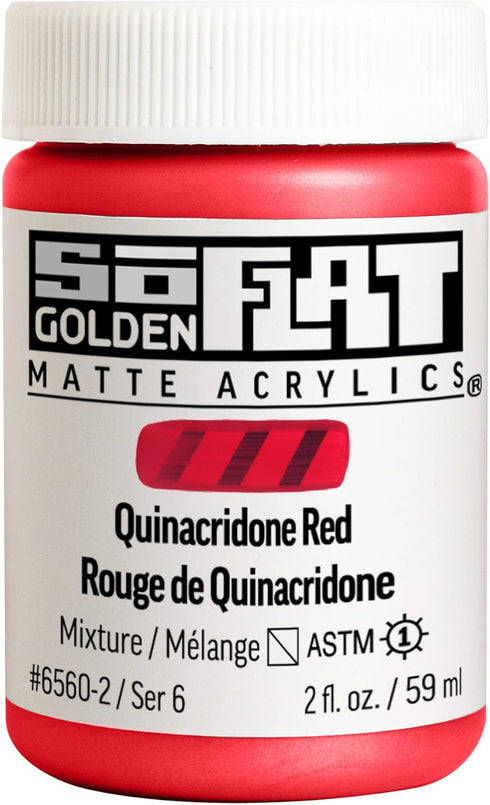 Golden SoFlat Acrylics, Quinacridone Red (2 fl. oz./ 59 ml Jar)...