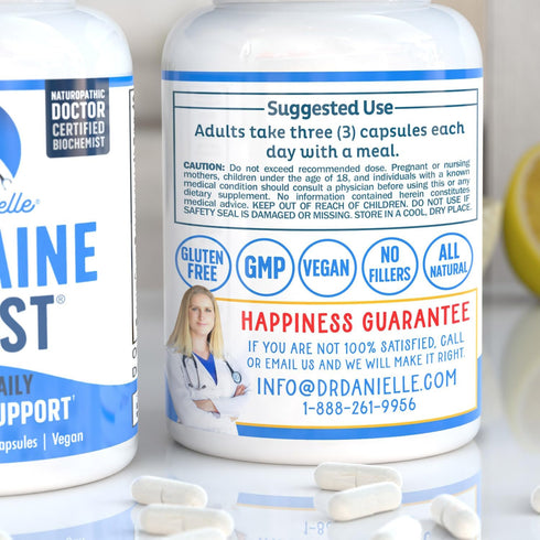 Best Migraine Relief Product with Magnesium - Migraine Assist Supplement with Quercetin, Feverfew, Butterbur, CoQ10 from Dr. Danielle, 90 Capsules...