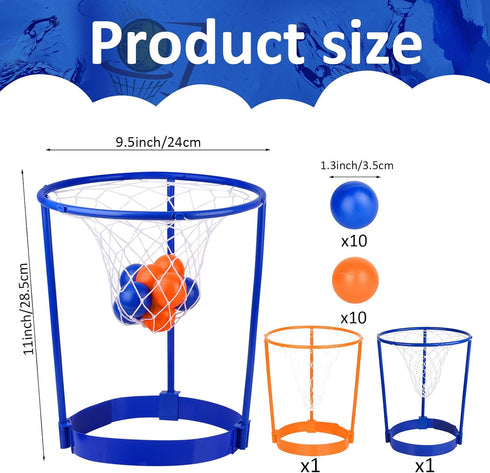 2 Pack Head Hoop Basketball Party Game for Kids and Adults Carnival Game Adjustable Basket Net Headband with 20 Balls for Carnival Party Birthday ...