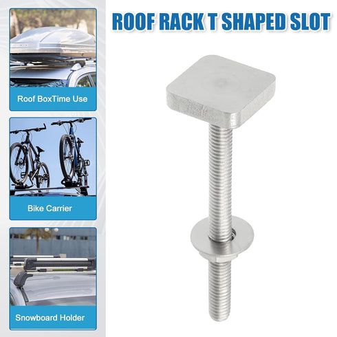 Car Roof Rack T Shaped Slot Bolt M6 W/Nuts Washer T Shaped Track Bolts Roof Rack Cargo Carrier Bolt Accessories Stainless Steel (Pack of 4)...