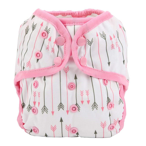 One Size Cloth Diaper Cover Snap with Double Gusset (Pink Arrows)...