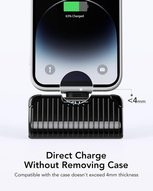 VRURC Mini Portable Charger for iPhone, 2-Packs Power Bank with Built in Cable Small & Compact Cute Phone Battery Pack Compatible with iPhone 14/1...