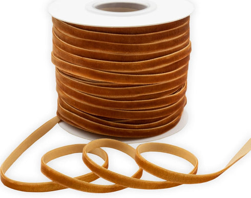 Ginger Velvet Ribbon 1/4 Inch X 50 Yards for Gift Wrapping, Hair Bows, Choker, Wedding Decorations...