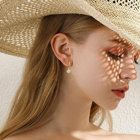 Cute Shell Pearl Huggie Small Hoop Earrings Dangle Drop for Women 925 Sterling Silver 14K Gold Filled Boho Beach Simple Charm Hoops Delicate Hypoa...