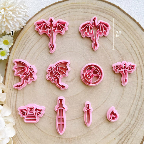 Keoker Dragon Clay Cutters, Polymer Clay Cutters Dragon, Dragon Earring Clay Cutter, Polymer Clay Cutters for Jewelry Making....