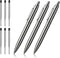 3 Pcs Retractable Metal Ballpoint Pens, for Gift, Business, Office, 1.0mm Medium Point Black Ink, 6 Extras Replaceable Metal Refills - Stainess St...