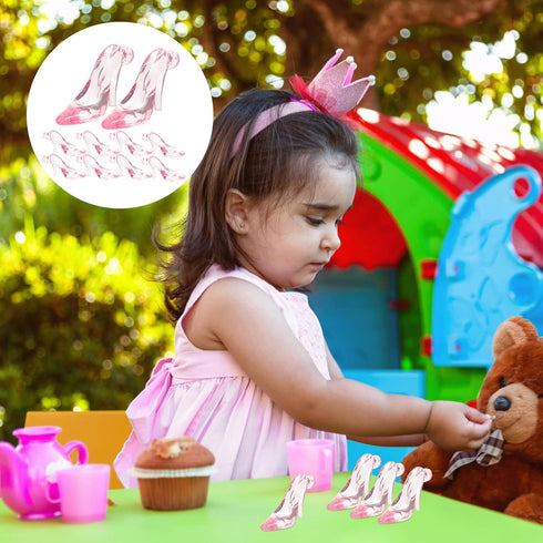 72Pcs Mini Doll Shoes Crystal High Heel Shoe Doll House Princess Decorations (Pink)...