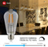 ST64 LED Filament Bulbs, 100W Equivalent, Edison Vintage Dimmable Energy Efficient Lamp for Pendant Wall Light Fixtures Office Bedroom Bathroom, E...