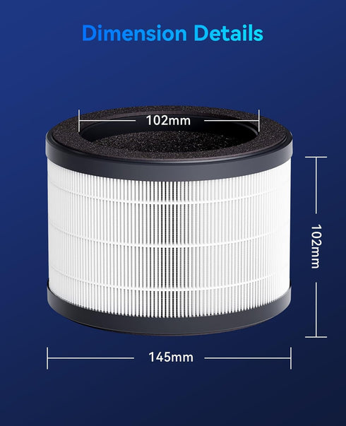 Genuine MSB5 Air Purifier Filter Replacement, 3-in-1 High-Efficiency H13 True Hepa Air Filter Replacement for Smoke Pollen Dander Hair Smell-Stand...