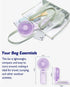 Mini Portable Fan, Personal Handheld Fan Foldable 4000mAh Battery Operated USB Rechargeable Small Desk Fan Quiet Powerful 3 Speed Makeup Lash Fan ...