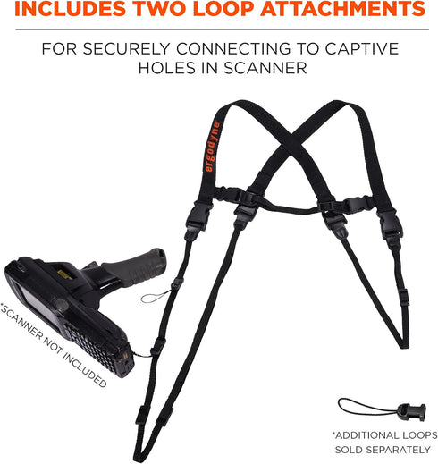 Ergodyne Squids 3132 Barcode Scanner Harness, Tethering Lanyard for Bar Code Scanners and Mobile Computers, Enhanced Visibility,Lime Large...