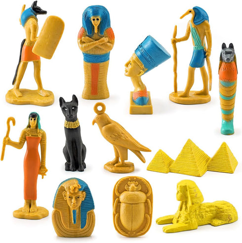Ancient Egypt Toys Egyptian Toys for Kids Miniature Egyptian Figurines Set Pyramid Mummy Egyptian Toys Egyptian Party Decorations Supplies Birthda...