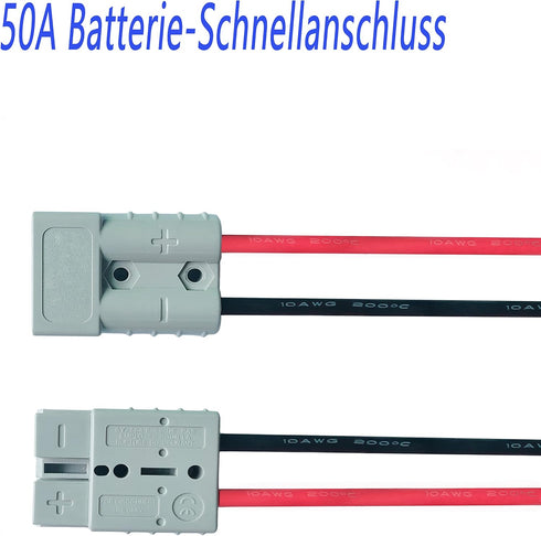 Electric Forklift Charging Plug Cable,Anderson Plug Connector Cable,50A Battery Quick Connector,Jumper Cable Connector,with 10AWG 60cm Cable Towin...