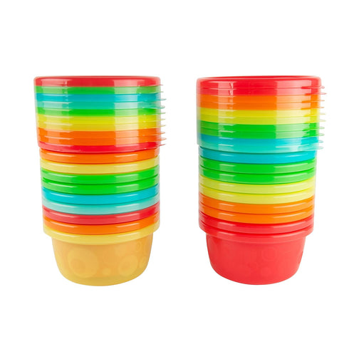 The First Years Take and Toss Toddler Feeding Value Set - Includes Dishwasher Safe Toddler Bowls with Snap-On Lids - 20 Count...