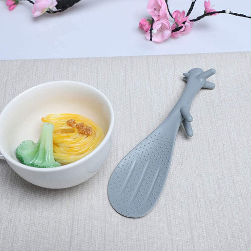 Plastic Squirrel Shaped Non Stick Rice Paddle Spoon Gray...