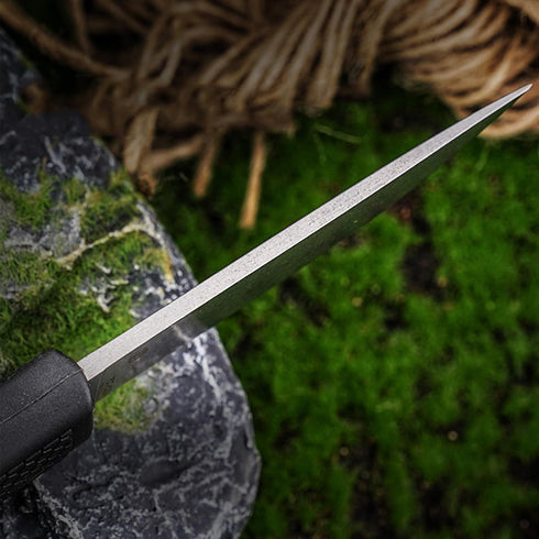HX OUTDOORS Full Tang Camping Knife, 5CR15 MOV Stainless Steel Fixed Blade Survival Bushcraft Knife with Plastic Sheath (Black)...