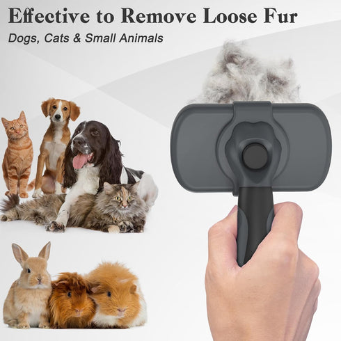 Self Cleaning Slicker Brush for Dogs & Cats, Skin Friendly Grooming Cat Brush, Dog Brush for Shedding, Deshedding Brush, Hair Brush Puppy Brush fo...