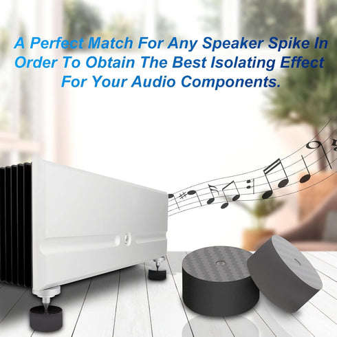 Monosaudio Carbon Fiber Speaker Spike Floor Protectors Speaker Isolation Feet 40x20mm Speaker Spike Floor Protectors Pad Stand for Audio,Speakers,...