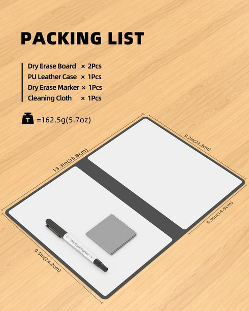 Portable Small White Board Dry Erase Board, Reusable 9.5 * 6.6in Notebook Memo, Office Home Supplies Desk Accessories MH760 (Grey)...
