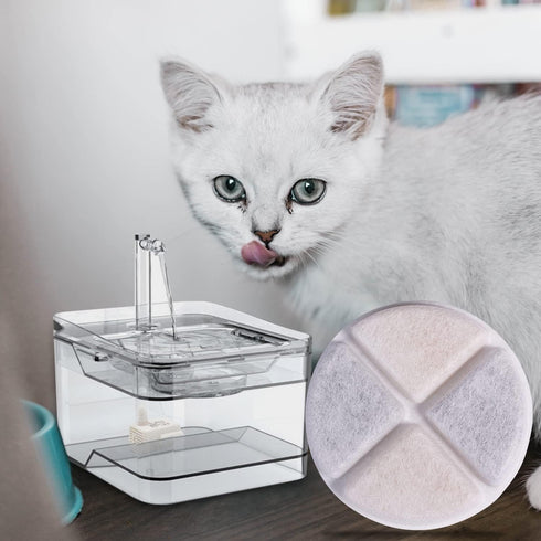 8pcs Pet Fountain Filters, 101oz/ 3Liter Soft Cat Fountain Filter Sponge Pet Water Fountain Filter Replacement Pet Fountain Accessories...