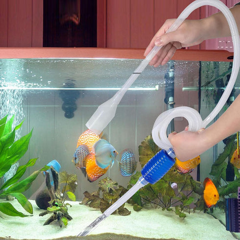 Aquarium Cleaning Tool Set, Fish Tank Cleaner Kit Tools with Handle, Seaweed Scraper, Fishing Net, Sponge Brush, Wall Brush- 5 in 1 & Fish Tank Gr...