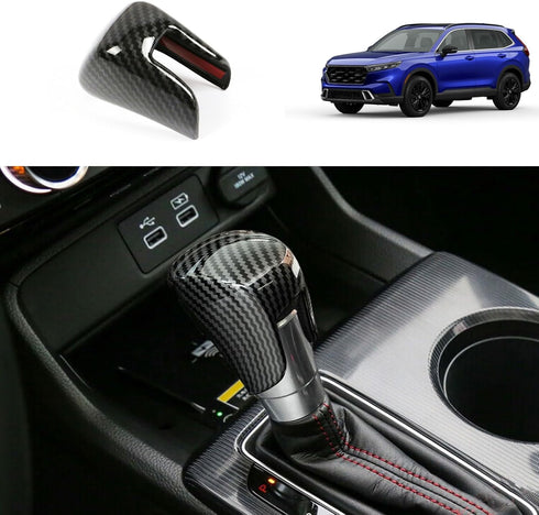 Car Accessories Compatible with Honda New CRV CR-V 2023 2024 Center Console Gear Shift Knob Cover Trims Cap Protector Sticker ABS(Carbon Fiber Sty...