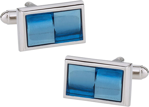 Rectangular Blue Gradient Cufflinks with Presentation Box...