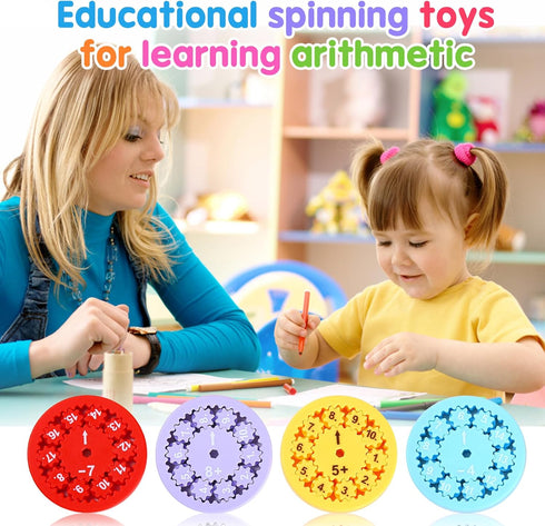 Math Fidget Spinners Addition, Math Fidget Toy for Kids, Math Facts Fidget Spinners, Educational Learning Numbers Add Subtract Fidget Spinner Toys...
