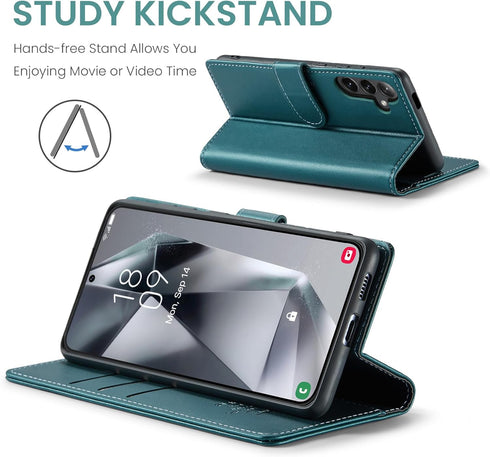 for Samsung Galaxy S24 Plus/S24+ Wallet Case with RFID Blocking Credit Card Holder, PU Leather Flip Kickstand Protective Shockproof Cover Women Me...
