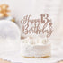 Happy 13th Birthday Cake Topper Rose Gold for Girls - Double-Sided Glitter Decorations...