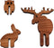 Jonathan Alden Pot Lid Lifter Set, Wilderness Animals, 3-Piece, Cherry Wood, Natural...